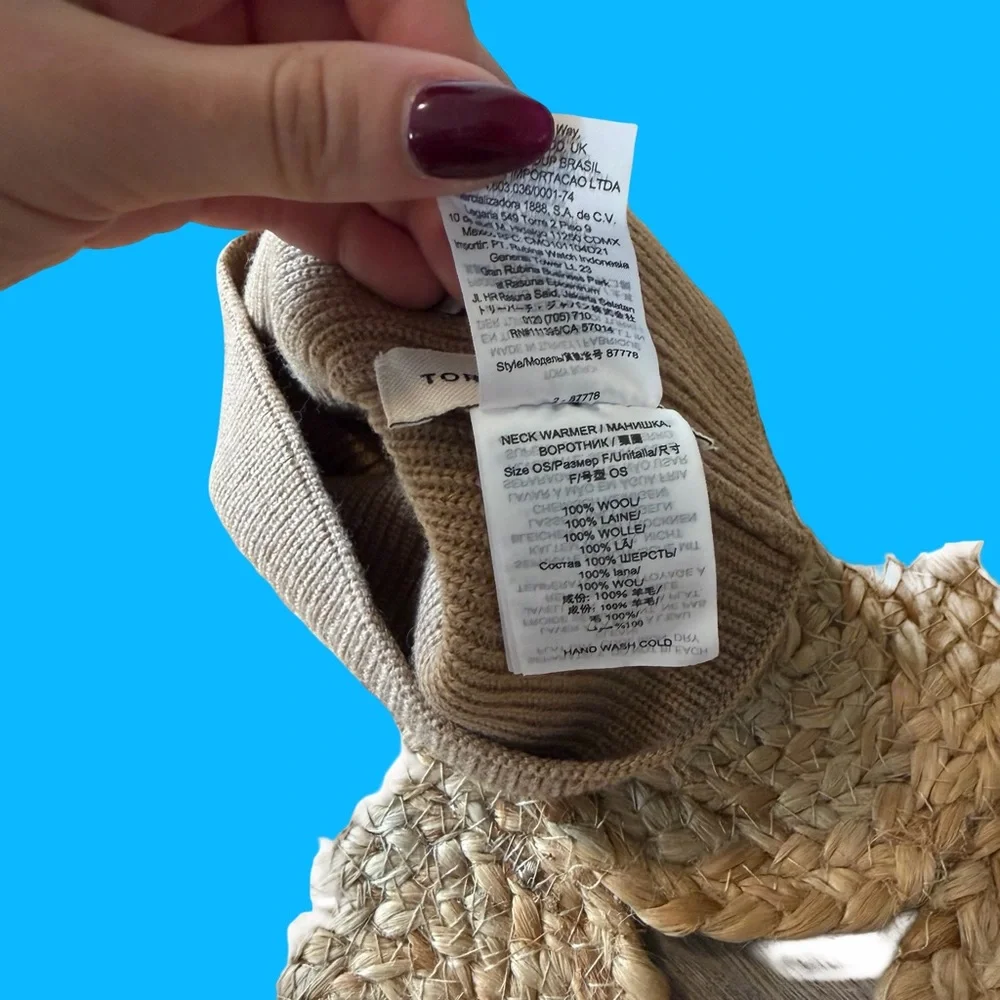 Tory Burch Camel Wool Neck Warmer Snood